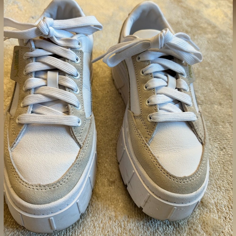 Puma Mayze platform sneakers in white